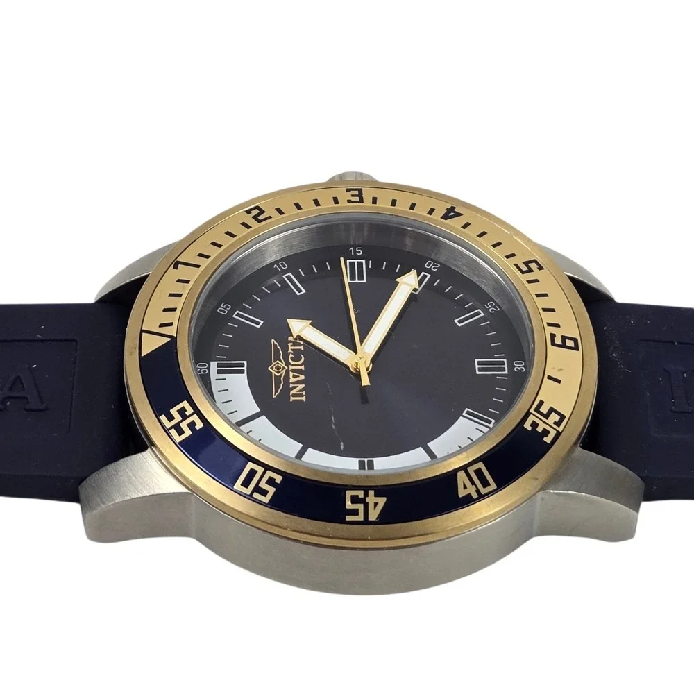 Invicta Specialty Men's Watch 12847 Blue Dial Stainless & Silicon SEE VIDEO
